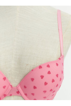 LCW DREAM Pembe Balenli Dolgulu Kalp Desenli Tişört Sütyen Image 1