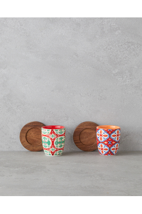 Sorrel Stoneware 8 Parça 4 Kişilik Fincan 70 ml Renkli Image 1