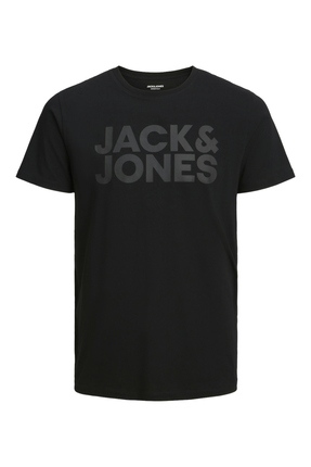 Jjecorp Logo Tee Ss O-Neck Noos Erkek T-Shirt 12151955 Black/Slim/Large Print/Black Image 4