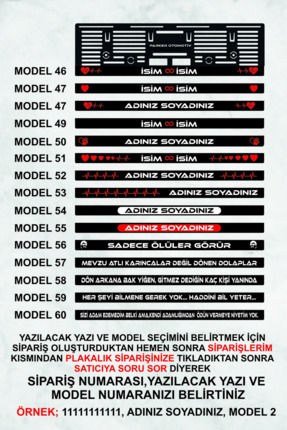 Otomobil Araç Plakalık (2 Adet ) Kişiye Özel Yazılı Image 5