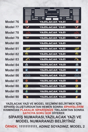 Otomobil Araç Plakalık (2 Adet ) Kişiye Özel Yazılı Image 7