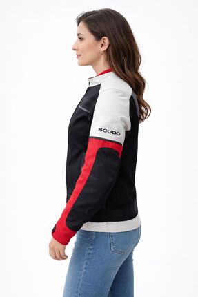 Lima Yazlık Fileli Kadın Motosiklet Ceketi - Kırmızı Image 1