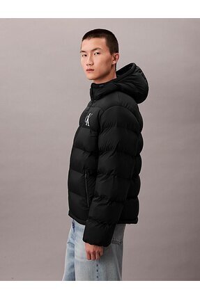 Erkek Marka Logolu Şık Görünüşlü Kış Kullanımına Uygun Siyah Mont LV04RD528G UB1 Image 3