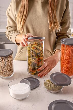 Duo Sızdırmaz Kapaklı 380 Cc 6 Adet Cam Saklama Kabı Kavanoz Seti Image 2