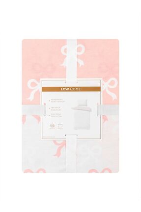 Pembe Fiyonk Desenli Tek Kişilik Nevresim Seti Image 6