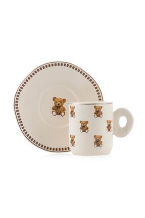 Karişik Ayı Teddy Baskılı 2 Kişilik Porselen Kahve Fincan Takımı 90 Ml (W5) Image 4