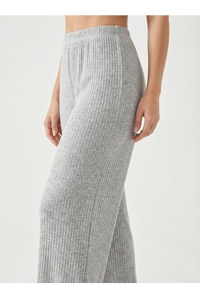 3'lü Siyah - Gri - Füme Kadın Fitilli Rahat Pantolon & Eşofman, Gündelik Rahat Ev Giyim Pijama Image 5