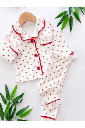 Anne ve kız çocuk kombin pamuklu Kalıp basklı pijama takımı Image 0