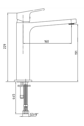 Tiera Orta Boy Tip Lavabo Bataryası Mat Siyah Renkli 102188003C1 Image 1