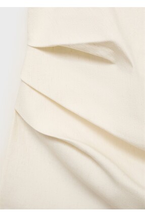 Asimetrik straplez bluz Image 7