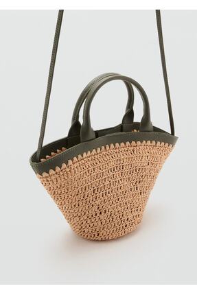 Doğal lif küçük çift saplı çanta Image 0
