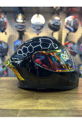 R1 Parlak Siyah Revo Kapalı Kask MD820 Image 3