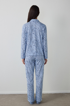 Mavi Leila Gömlek Pantolon Pijama Takımı Image 4