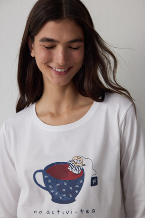 Koyu Petrol Rengi Activitea Pantolon Pijama Takımı Image 2