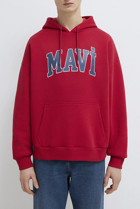 Pamuklu Oversize Fit Logo Baskılı Kapüşon Yaka Sweat Erkek SWEAT 067149 Image 0