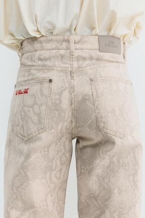 Yılan desenli düz paça pantolon Image 3