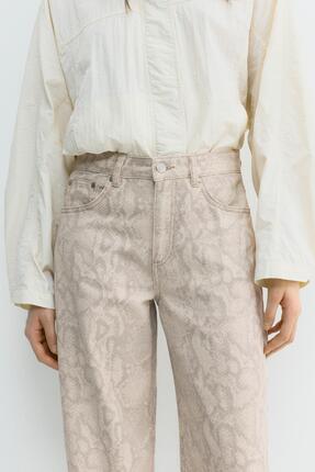 Yılan desenli düz paça pantolon Image 5