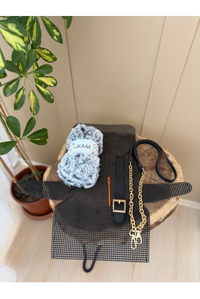 Paris Kürk Kanvas Çanta Kiti (Kürk ip, Kulp, Kapak, Kanvas) Image 2