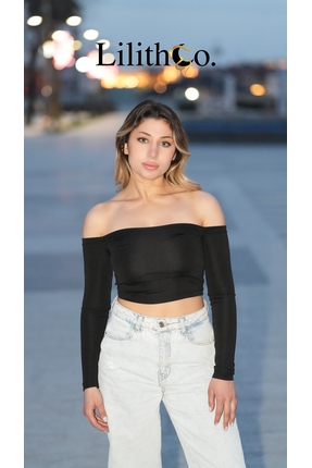 Kadın Madonna Yaka Bluz Image 0