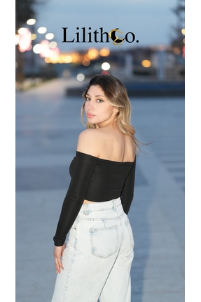 Kadın Madonna Yaka Bluz Image 2