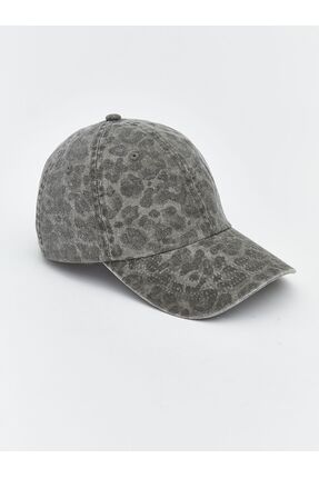 Leopar Desenli Kadın Kep Şapka Image 1