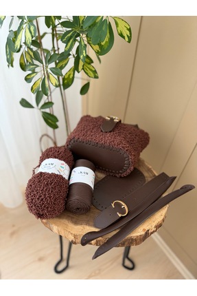 Milan - Acı Kahve Çanta Örgü Kiti / (Örgü İpi, Kulp, Kapak) Image 1