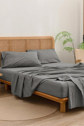 Pamuklu Çift Kişilik Lastikli Çarşaf, %80 Pamuk - %20 Liyosel Image 1