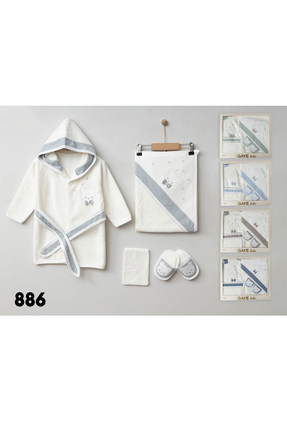 ERKEK BEBEK YILDIZLI AYICIK BORNOZ SET Image 0