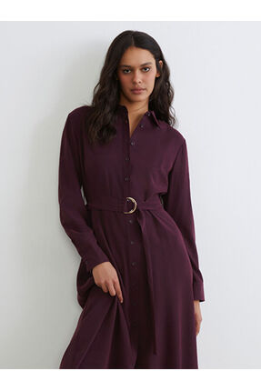 Çelebi Store'dan Kaliteli Parçalar Beli Kemerli Gömlek Elbise Image 1