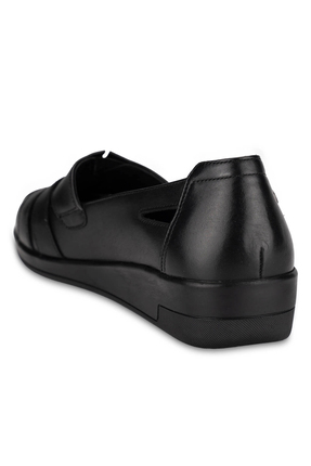 VANESA-H KADIN DERİ COMFORT AYAKKABI SİYAH Image 3