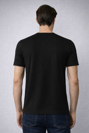 Erkek Slim Fit 3’lü Paket Pamuklu Basic Bisiklet Yaka Tişört Image 5