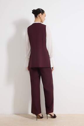 Mürdüm Bağlama İp Detaylı Dokuma Alt - Üst Takım TCTSS26US00003 Image 3