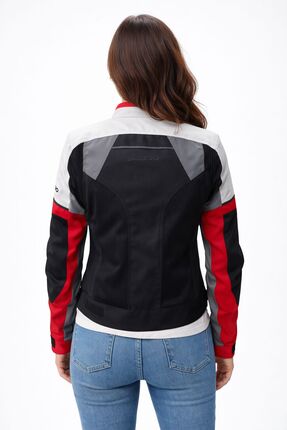 Lima Yazlık Fileli Kadın Motosiklet Ceketi - Kırmızı Image 2