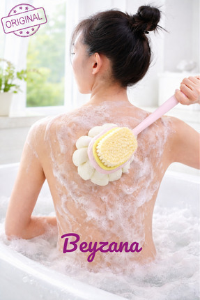 2'si 1 arada kıl ve lif kabağı ile duş vücut fırçası Uzun Saplı Sırt Fırçası Image 1