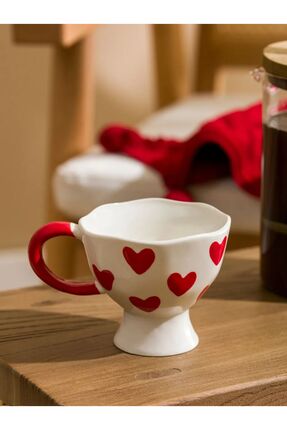 LCW HOME Beyaz Kalp Desenli Seramik Kupa 250 Ml Image 1