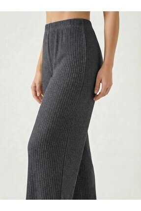 3'lü Siyah - Gri - Füme Kadın Fitilli Rahat Pantolon & Eşofman, Gündelik Rahat Ev Giyim Pijama Image 1