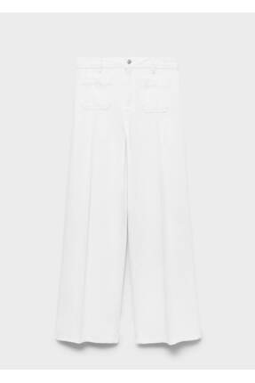 Düğmeli wideleg jean Image 2