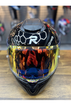 R1 Parlak Siyah Revo Kapalı Kask MD820 Image 6