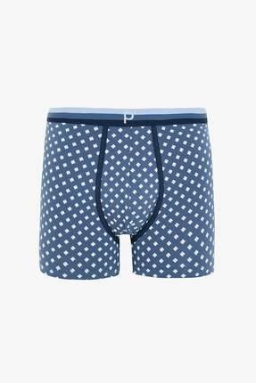 Açık Mavi Erkek Geometrik Desenli 3'lü Boxer Image 3