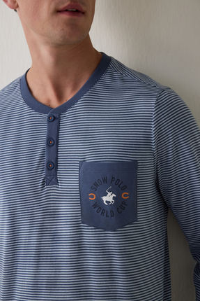 Erkek Çizgili Cepli Jogger Pijama Takımı Image 2