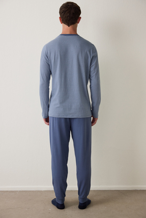Erkek Çizgili Cepli Jogger Pijama Takımı Image 4