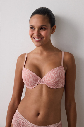 Açık Gül Kurusu Daylift Dantelli Toparlayıcı Balenli Sütyen Image 5