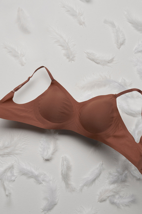 Zerogram - Ribbed Light Invisible Kahverengi Sütyen Image 0