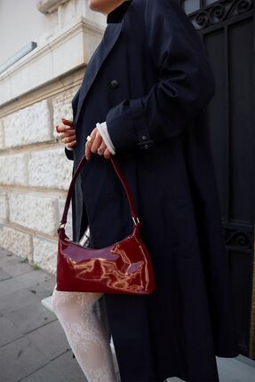 Rugan Deri Baget Tarz El ve Omuz Kadın Çantası Image 3