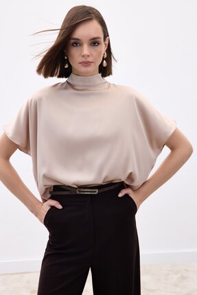 Yarasa Kol Salaş Bluz - Bej Image 0