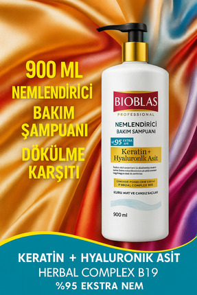900 ML Dökülme Karşıtı ve Nemlendirici Bakım Keratin + Hyaluronik Asit + Herbal Complex B19 Image 1