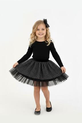 Özel Tasarım Beli Lastikli Simli Tüllü Çocuk Etek Seti Image 5