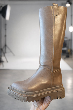 Kahve bot / diz boyu / su geçirmez / çizme Image 3