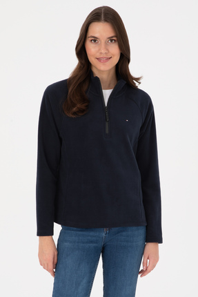 Kadın Lacivert Fermuarlı Dik Yaka Polar Sweatshirt 50316714-VR059 Image 0