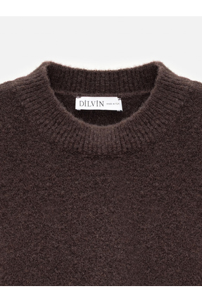 10640 Bisiklet Yaka Yumuşak Dokulu Kazak-Koyu Kahve Image 6